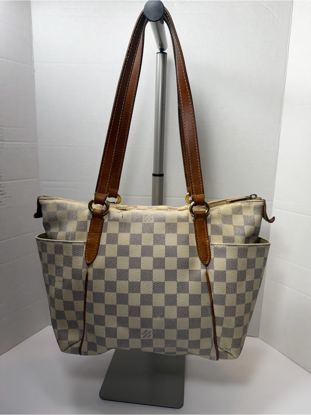 LOUIS VUITTON Damier Azur Totally PM Tote Bag N41280 LV Auth